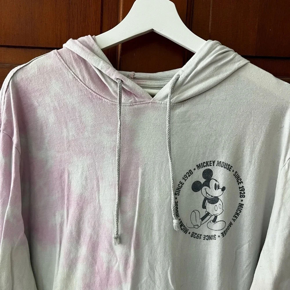 Disney Mickey Mouse Hoodie L Pastel Ombre Long Sleeve, Graphic tee, 100% Cotton